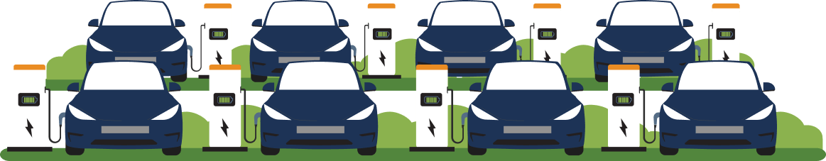 EV cars charging